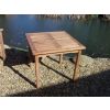 80cm Teak Square Fixed Table - 0